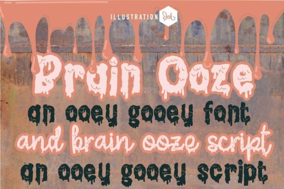 Brain Ooze Duo: A Dripping Display Font for Spooky Brands